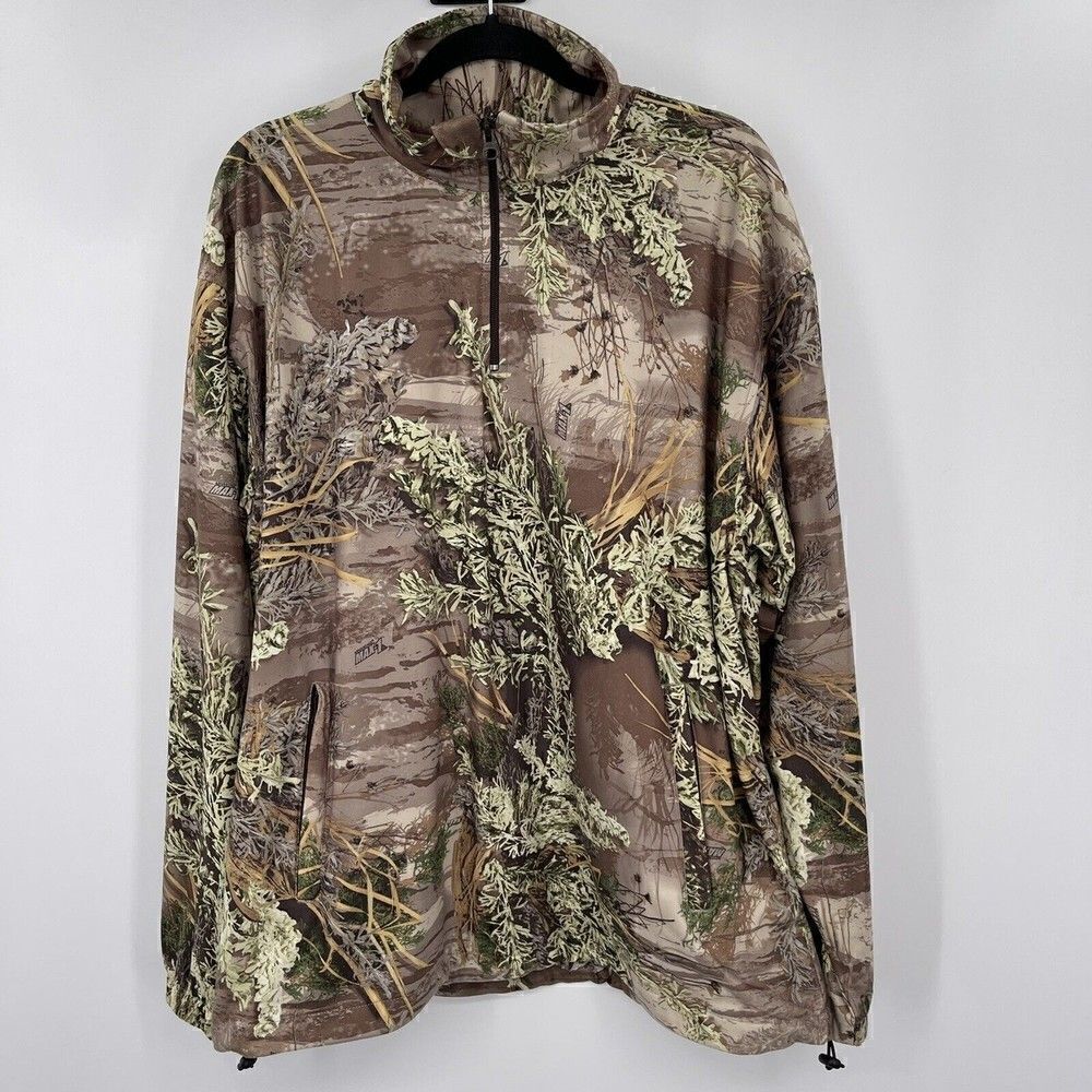 McAlister mens camo shadow grass hunting fishing game sweater XL half zip BoxL